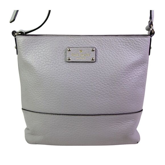 kate spade new york Handbags - KATE SPADE NY GRAY GENUINE LEATHER ZIP TOP SHOULDER BAG X-BODY HANDBAG PURSE
